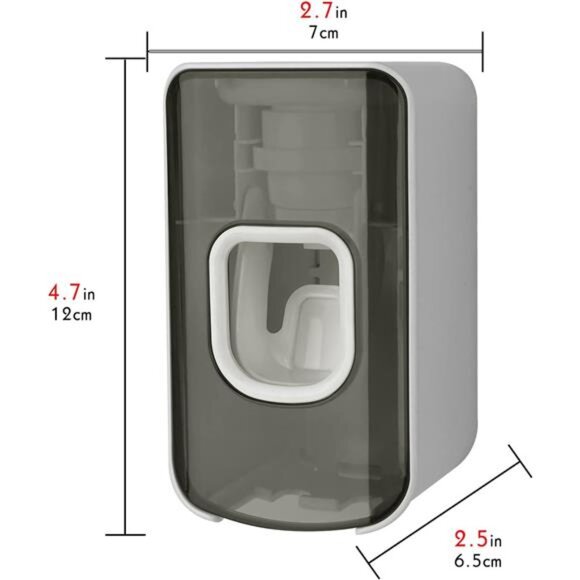 Wall mounted toothbrush holder toothpaste dispenser automatic 2 slot bathroom or - Picture 2 of 7